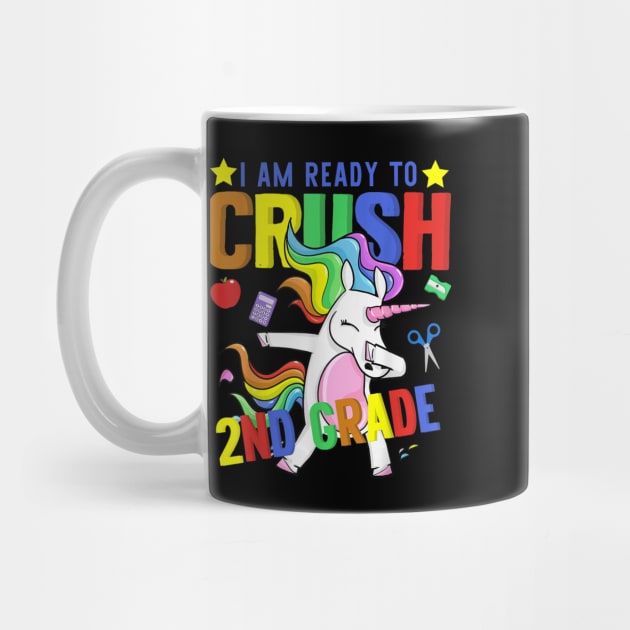 2nd Grade Dabbing Unicorn Funny Back to School Girls Gift by FONSbually